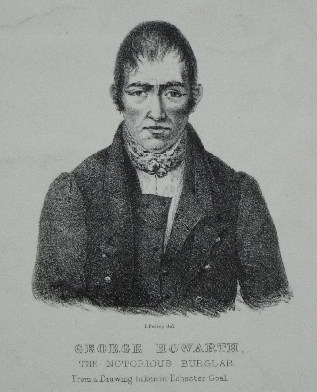 Lithograph - George Howarth, the Notorious Burglar. From a Drawing taken in Ilchester Jail.